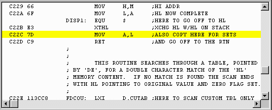 disassembly window showing overlay enabled